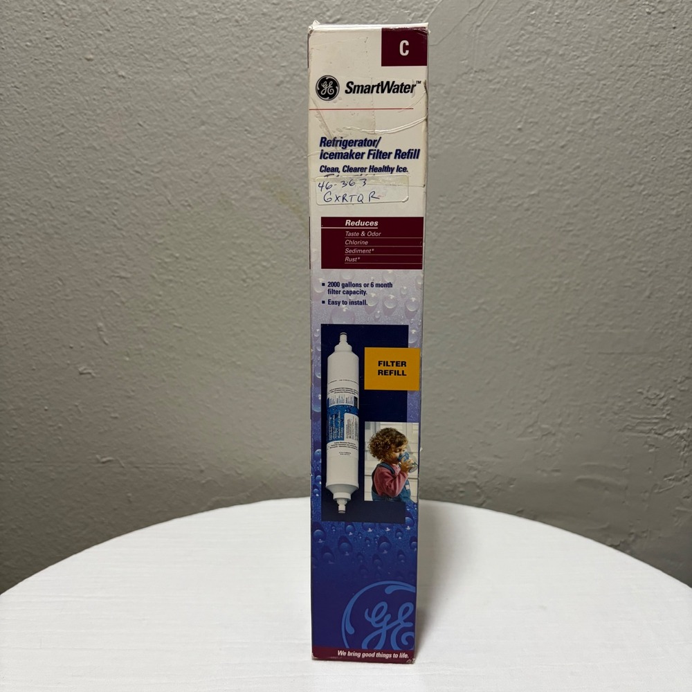 GE SmartWater Refrigerator Icemaker Filter Refill GXRTQR White Quick Connect